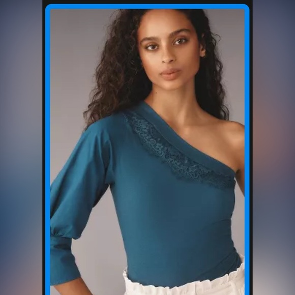 Anthropologie Maeve Knit One-Shoulder Long Sleeve Top size S - Picture 1 of 2